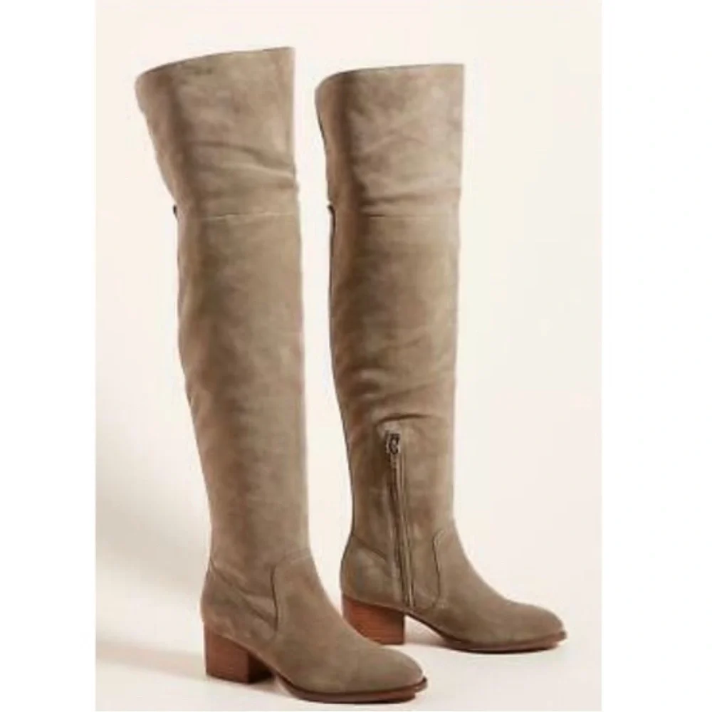 ANTHROPOLOGIE Liendo by Seychelles Over The Knee Suede Boots in Taupe size 7